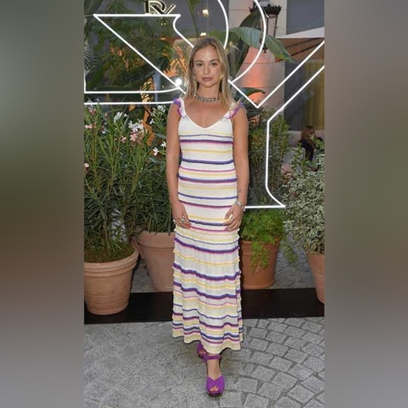 Sezane Marla Dress Striped Multicolor Maxi Dress - Picture 5 of 13